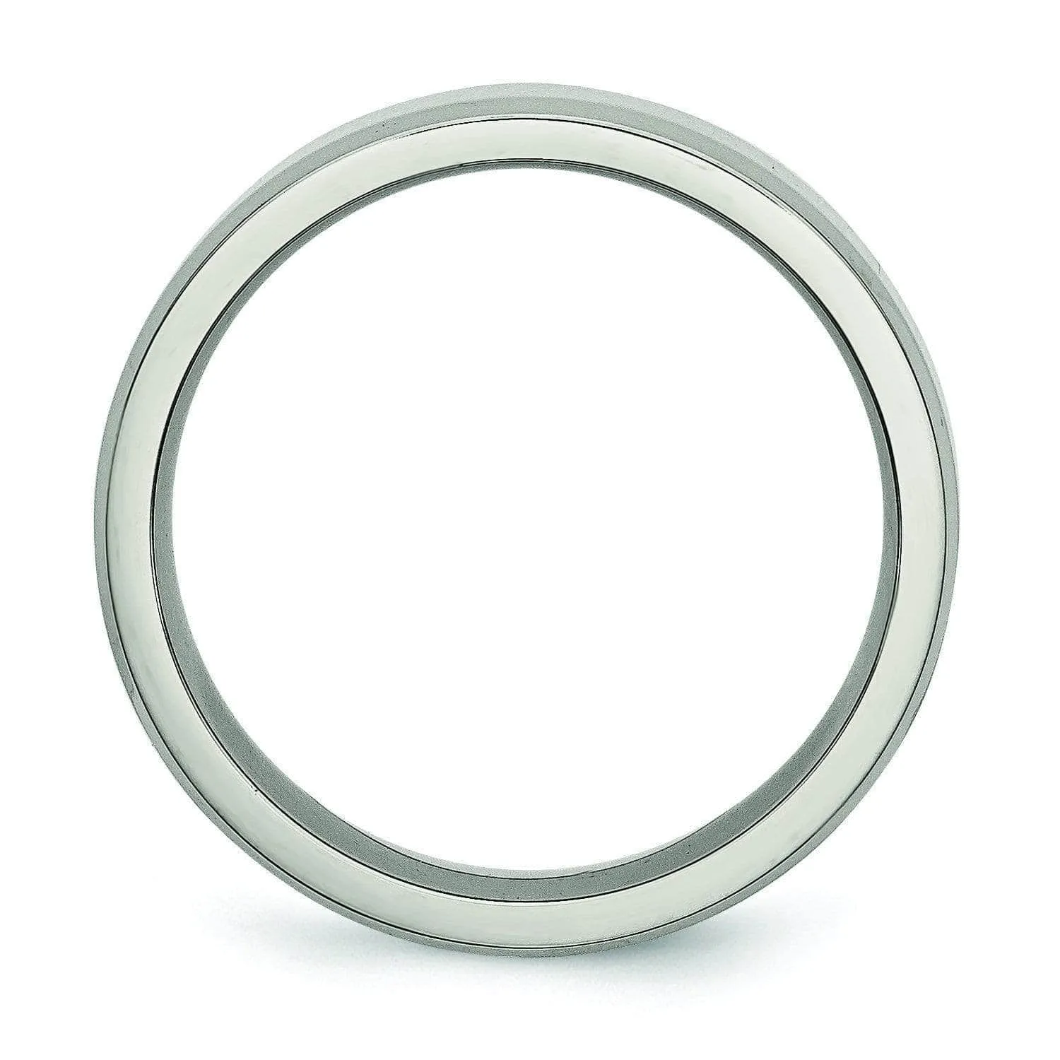 6mm Polished Titanium Wedding Ring with Beveled Edges