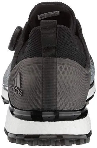 adidas Men's FORGEFIBER BOA Golf Shoe core Black/FTWR White/hi-res Yellow 9.5 M US