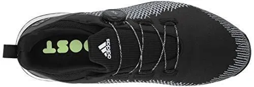 adidas Men's FORGEFIBER BOA Golf Shoe core Black/FTWR White/hi-res Yellow 9.5 M US
