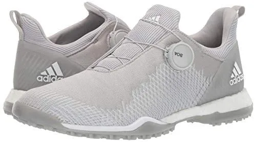 adidas Womens FORGEFIBER BOA Golf Shoe Grey Two/FTWR White/Silver Metallic 7.5 M US