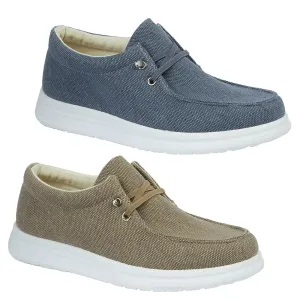 ALBERTO Men's canvas leisure shoe with mock elasticated lace