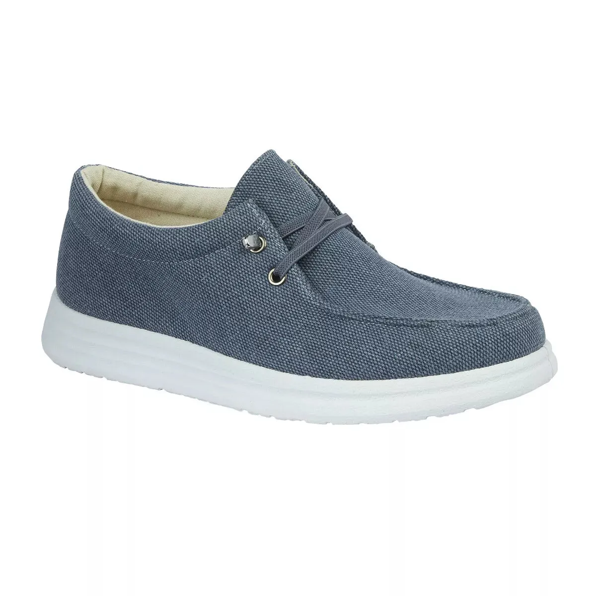 ALBERTO Men's canvas leisure shoe with mock elasticated lace