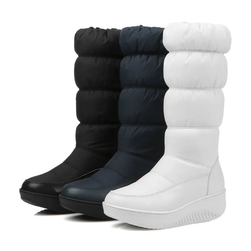 Autumn And Winter Muffin Bottomed Middle Tube Snow Boots