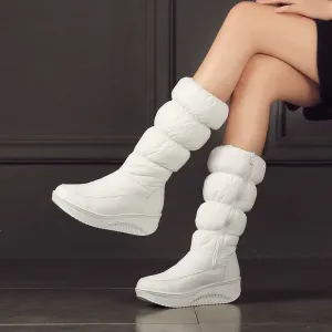 Autumn And Winter Muffin Bottomed Middle Tube Snow Boots