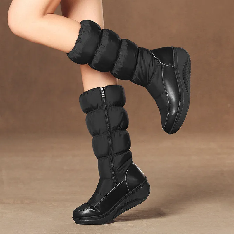 Autumn And Winter Muffin Bottomed Middle Tube Snow Boots