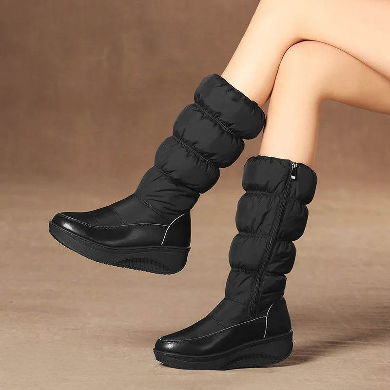 Autumn And Winter Muffin Bottomed Middle Tube Snow Boots