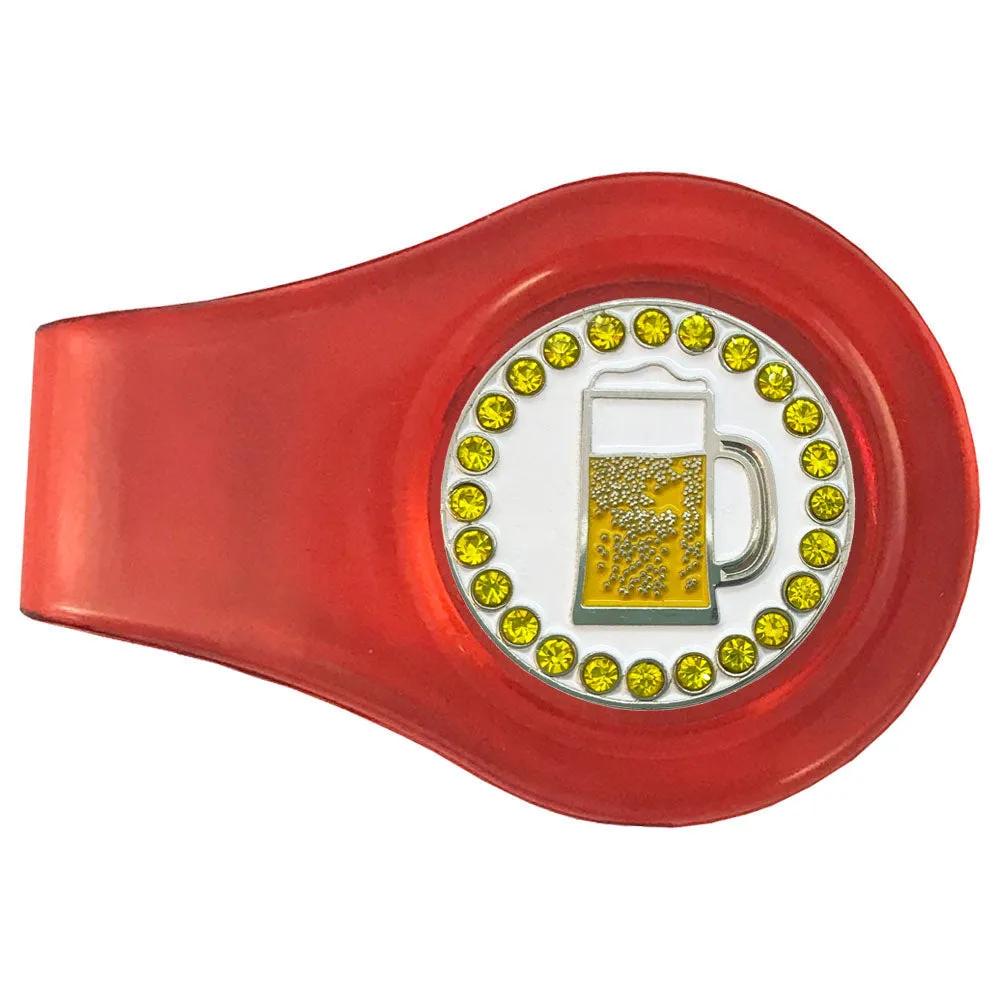 Beer Golf Ball Marker With Colored Clip