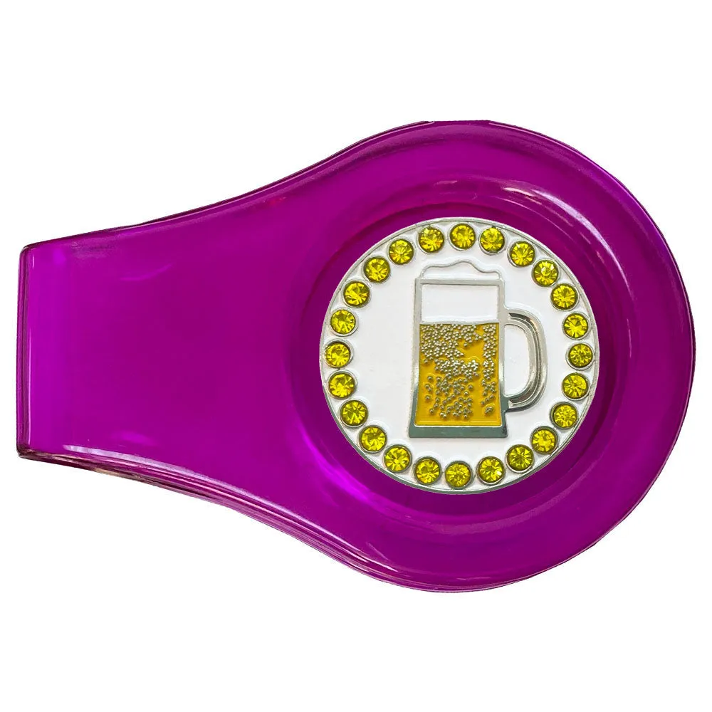 Beer Golf Ball Marker With Colored Clip