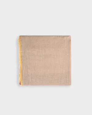Beige Raw Hem Lightweight Linen Scarf