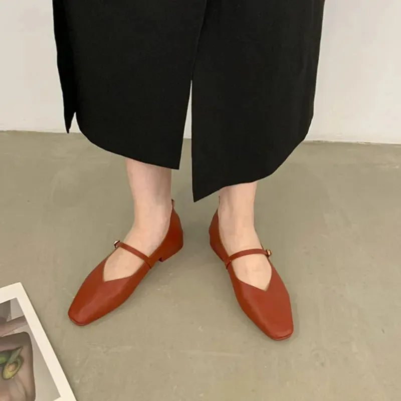 binfenxie  -  2024 Spring New Yellow Women Flat Shoes Fashion Round Toe Shallow Ladies Casual Slip On Mary Jane Shoes Soft Sole Ballerinas
