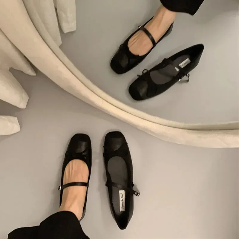 binfenxie  -  2024 Women Flat Shoes Fashion Round Toe Shallow Slip On Ladies Soft Ladies Mary Jane Ballerinas Flat Heel Casual Ballet Shoes