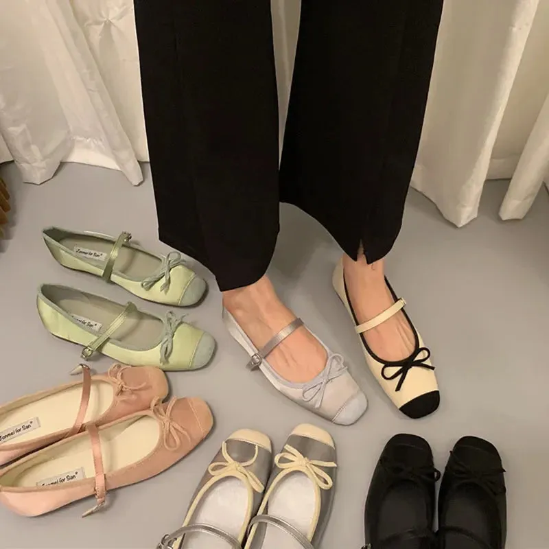 binfenxie  -  2024 Women Flat Shoes Fashion Round Toe Shallow Slip On Ladies Soft Ladies Mary Jane Ballerinas Flat Heel Casual Ballet Shoes