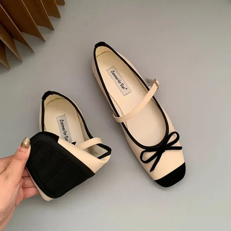 binfenxie  -  2024 Women Flat Shoes Fashion Round Toe Shallow Slip On Ladies Soft Ladies Mary Jane Ballerinas Flat Heel Casual Ballet Shoes