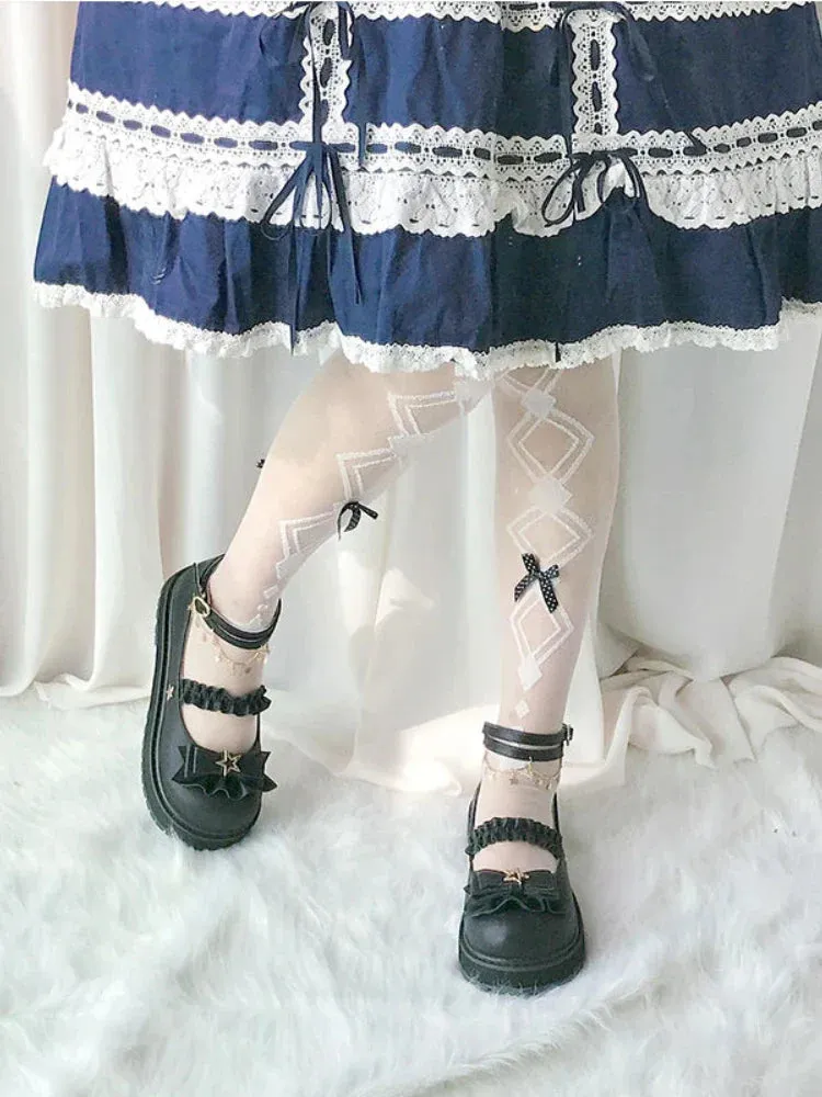 binfenxie  -  Japanese Lolita Kawaii Shoes Women Outdoor Vintage Fashion Chic Sweet Shoes Bow Mary Janes Buckle Casual Round Toe Sandals 2024