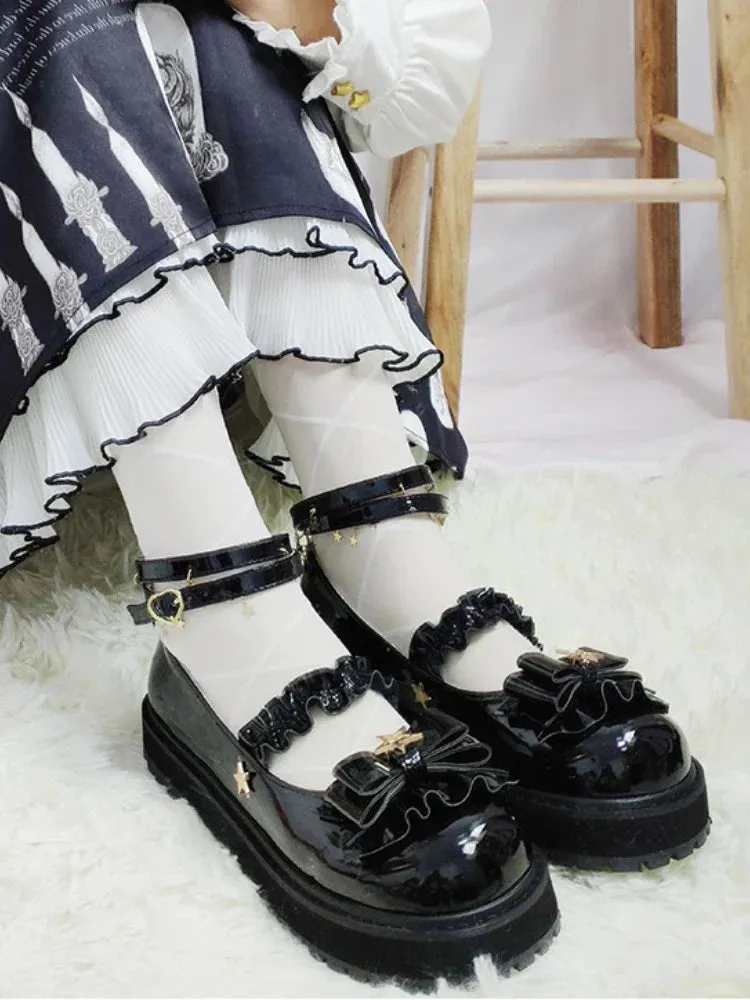 binfenxie  -  Japanese Lolita Kawaii Shoes Women Outdoor Vintage Fashion Chic Sweet Shoes Bow Mary Janes Buckle Casual Round Toe Sandals 2024