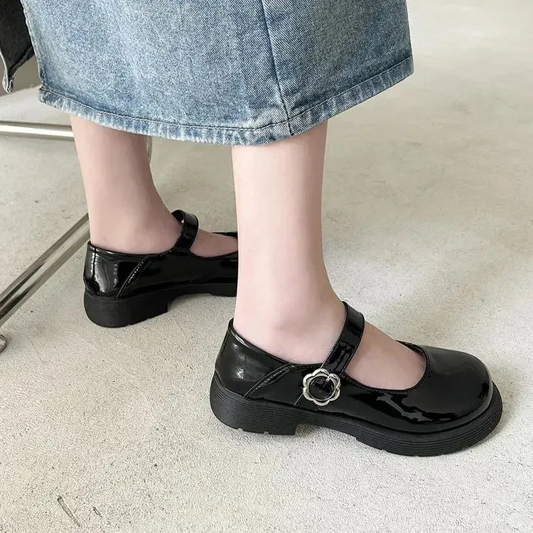 binfenxie  -  Japanese Platform Mary Janes Shoes Women Spring Autumn Buckle Designer Patent Leather Shoes Female Fashion Casual Pumps Ladies