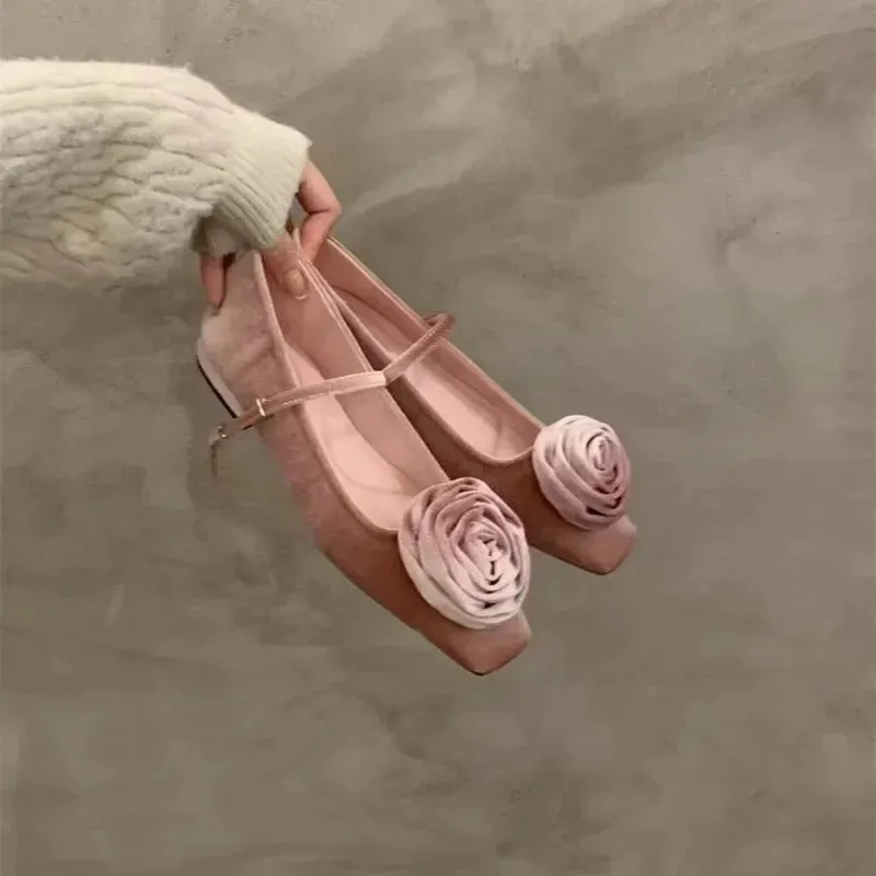 binfenxie  -  Women Flats Mary Janes 2024 Casual Flower Decoration Fashion Female Shoes Ballet Flat Slides Ladies Outside Sandals Casual Shoes