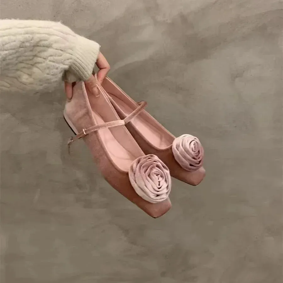 binfenxie  -  Women Flats Mary Janes 2024 Casual Flower Decoration Fashion Female Shoes Ballet Flat Slides Ladies Outside Sandals Casual Shoes
