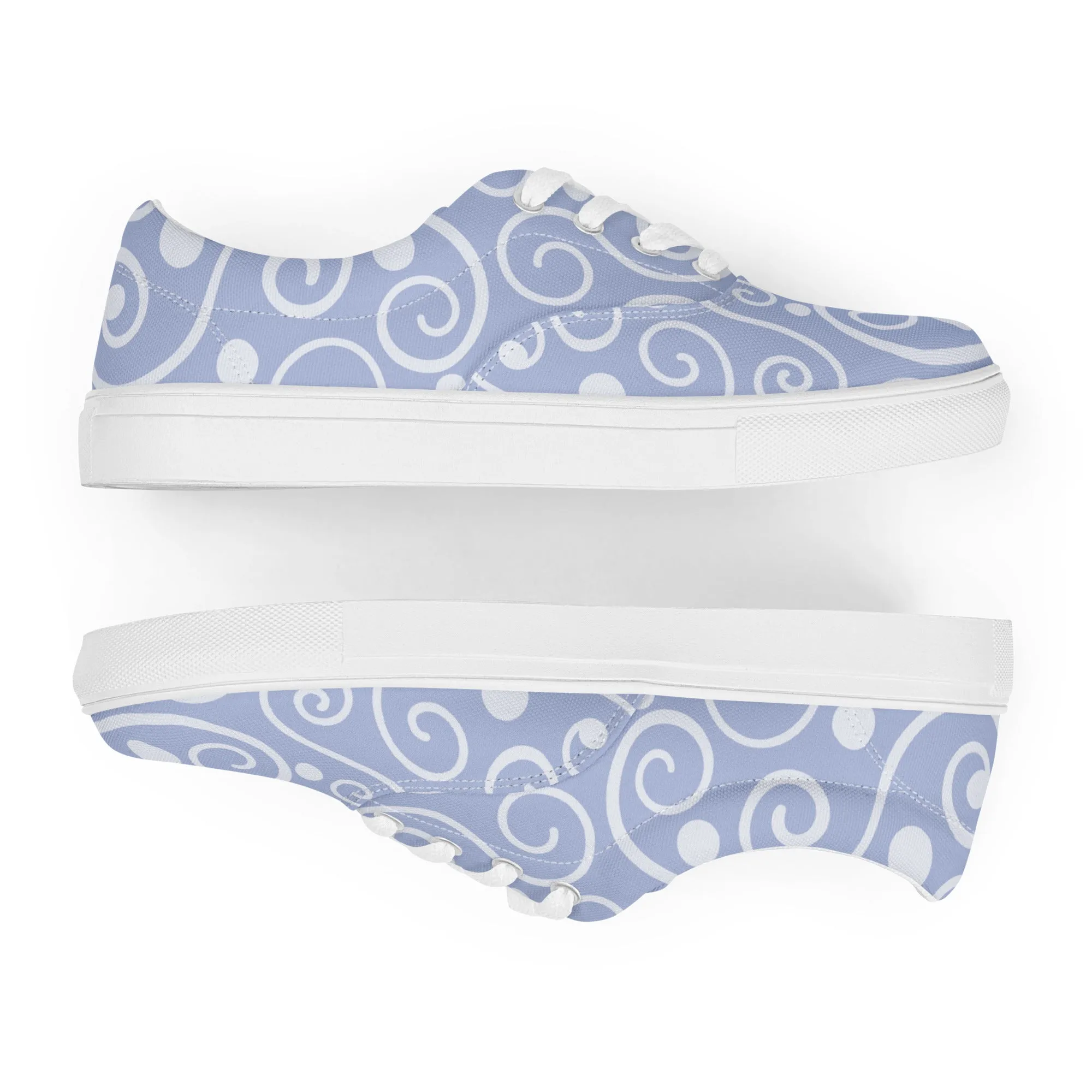 Blue Abstract Women’s lace-up canvas shoes