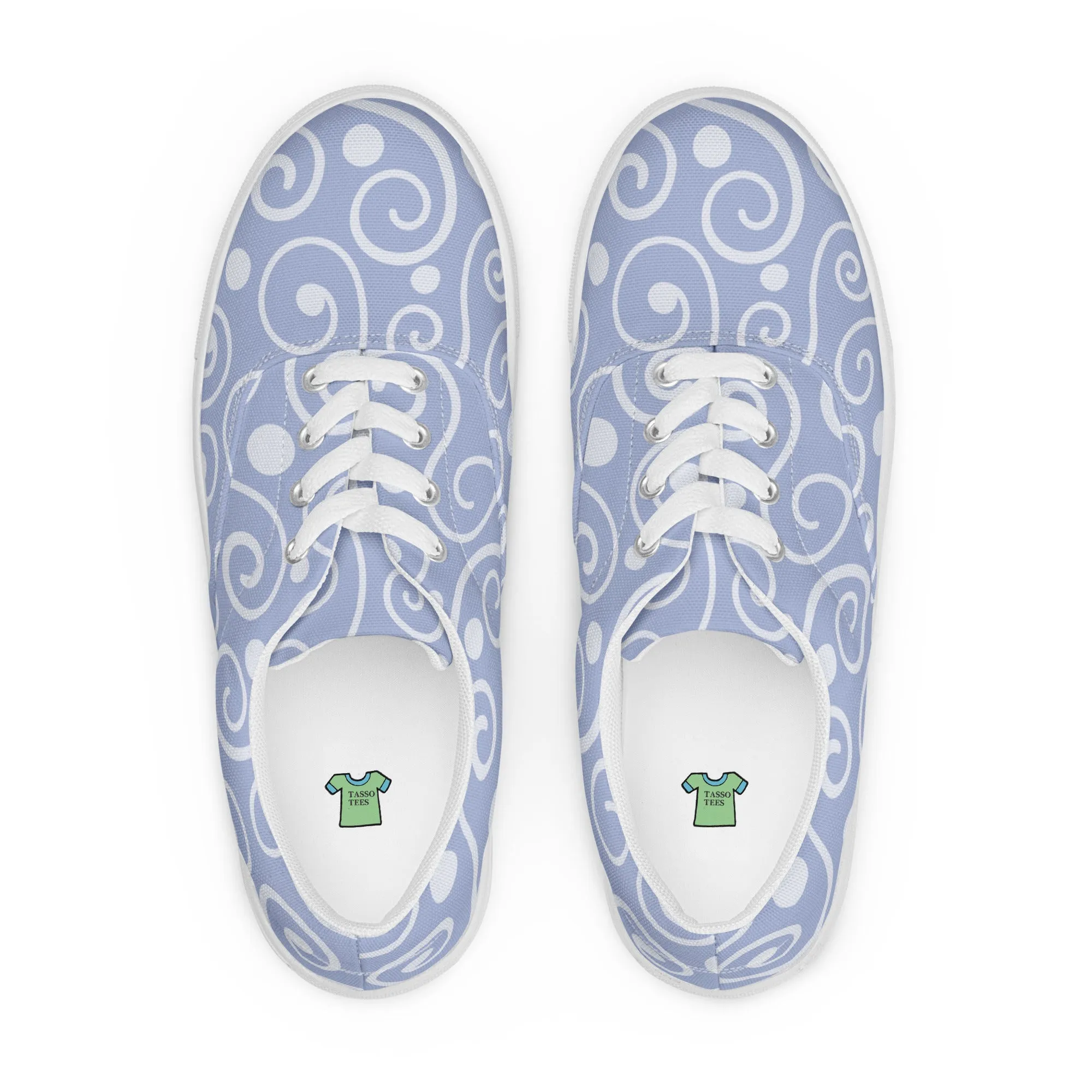 Blue Abstract Women’s lace-up canvas shoes
