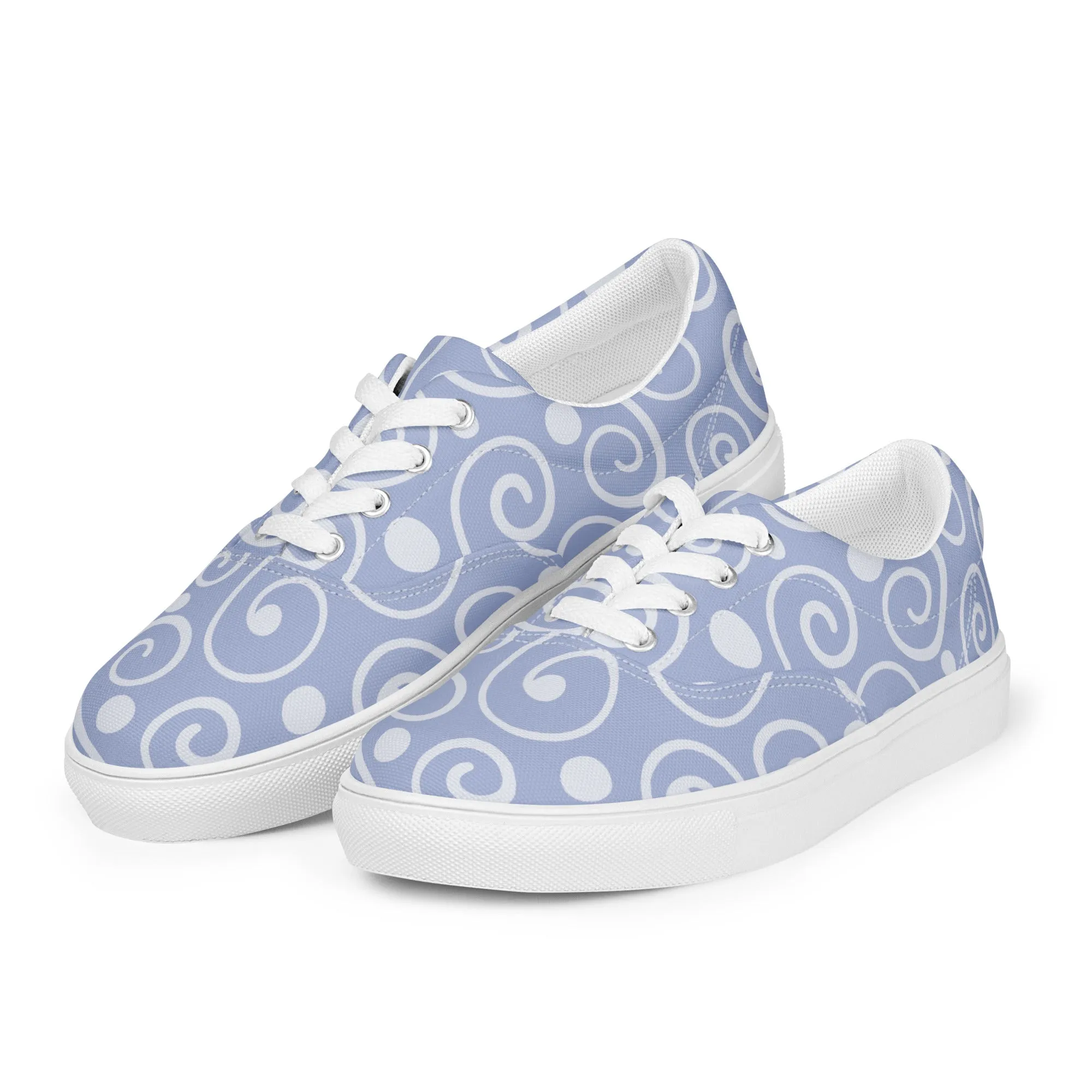 Blue Abstract Women’s lace-up canvas shoes