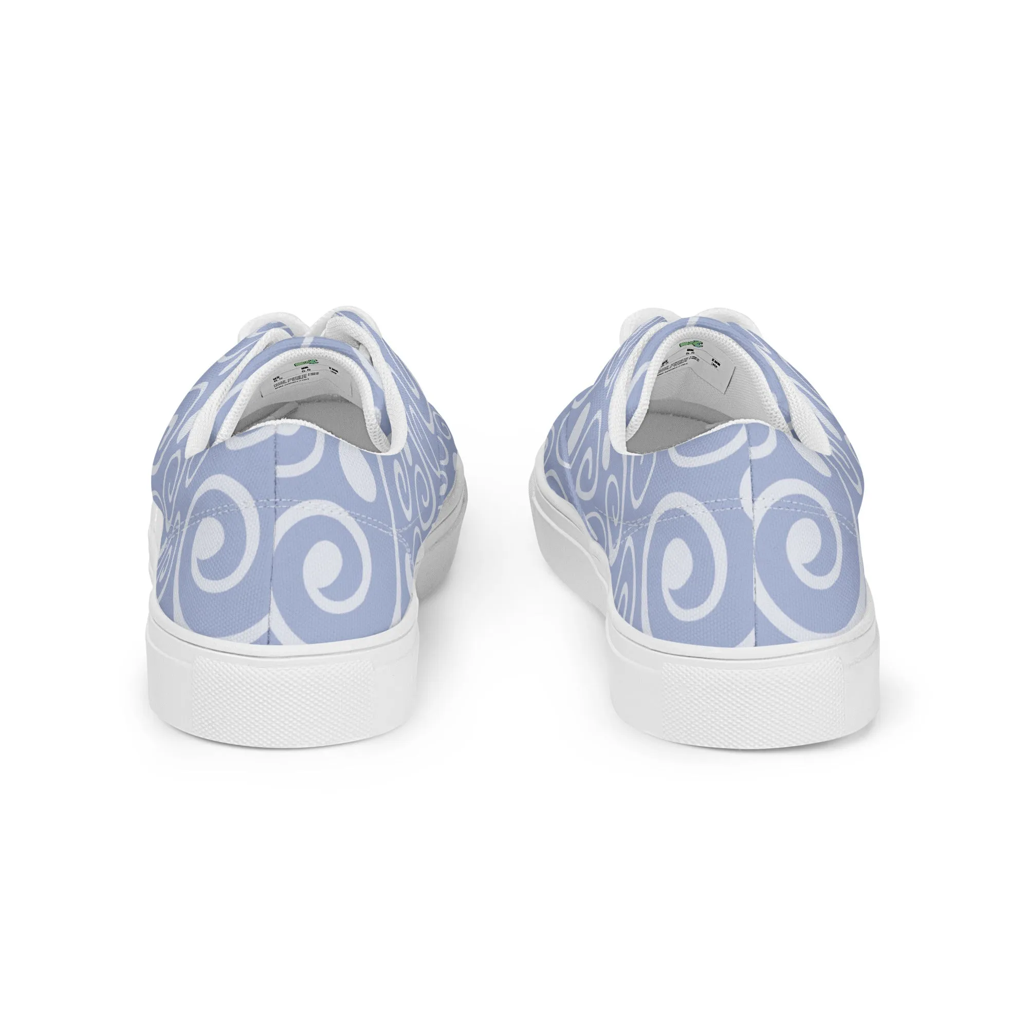 Blue Abstract Women’s lace-up canvas shoes