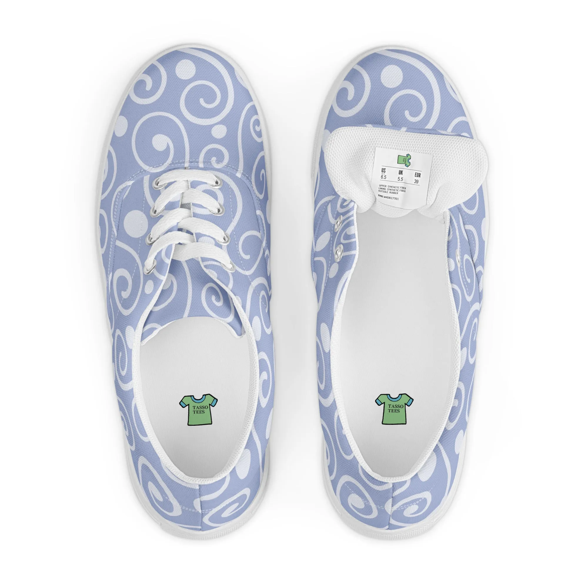 Blue Abstract Women’s lace-up canvas shoes