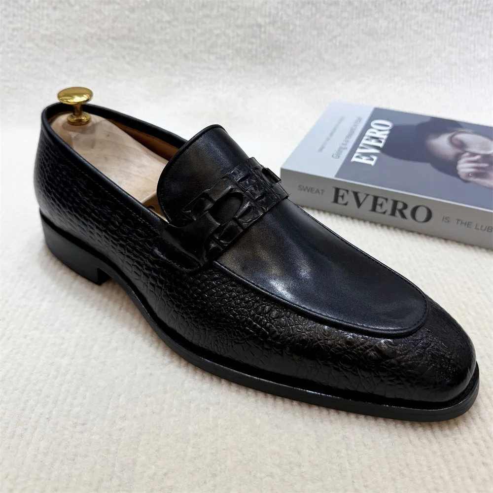 Brown Leather Loafers Business Dress Fashion Leather Shoes