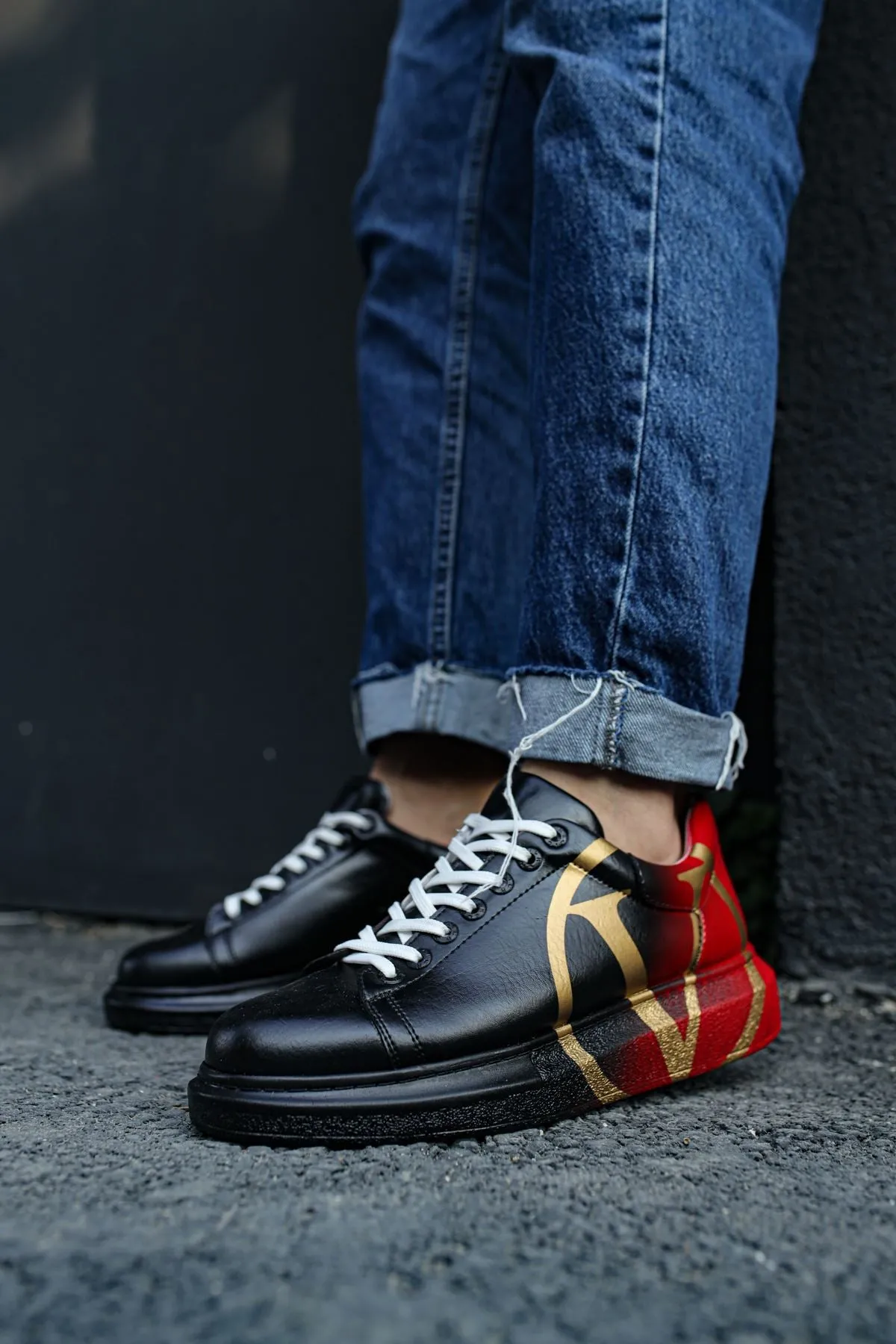 CH254 Men's Unisex Red-Black Casual Sneaker Sports Shoes