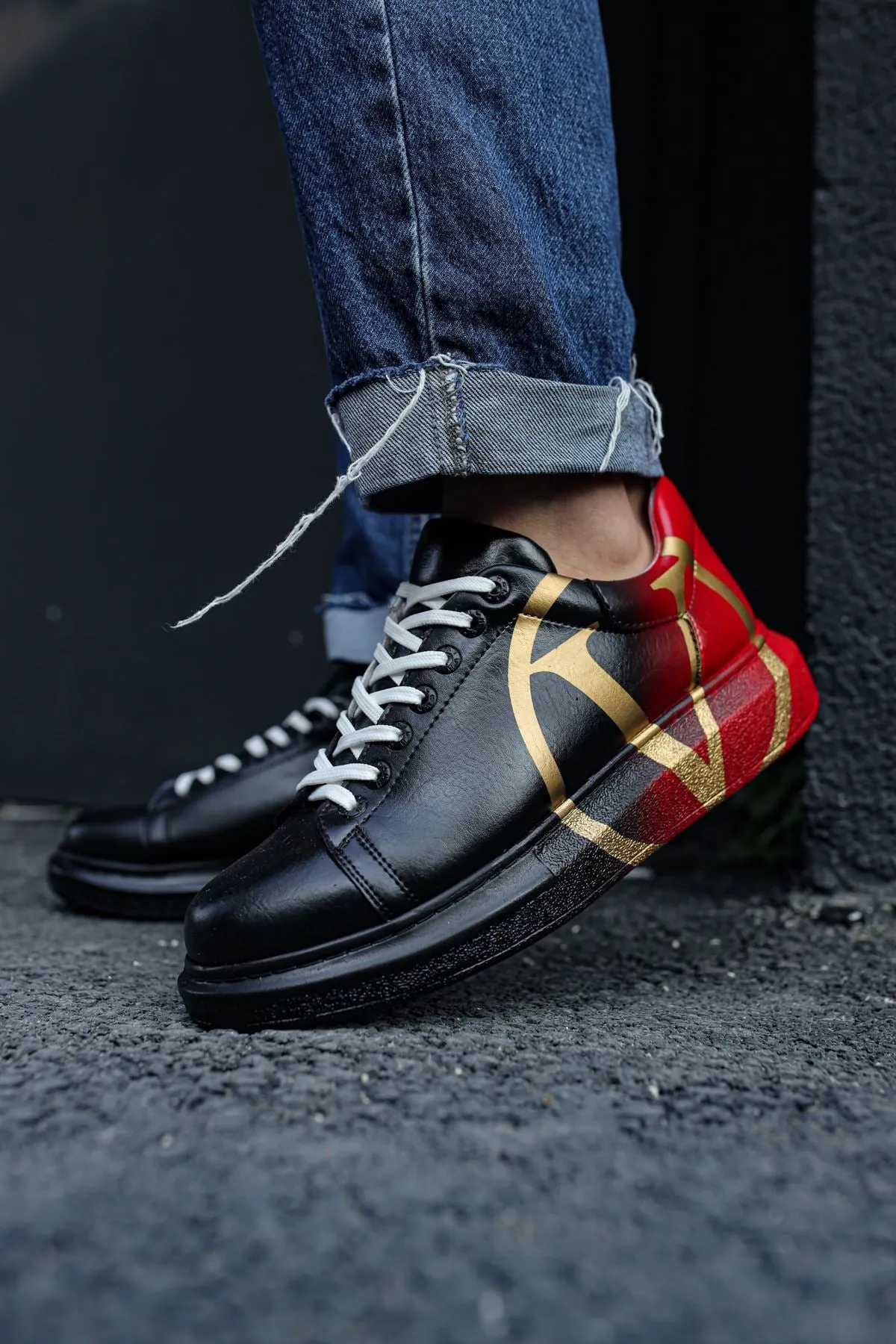 CH254 Men's Unisex Red-Black Casual Sneaker Sports Shoes
