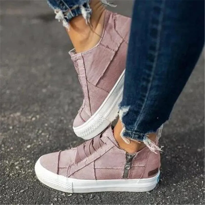 Chicvane New Elastic Band Low Top Slip-On Canvas Shoes