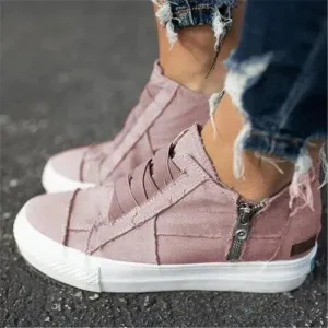 Chicvane New Elastic Band Low Top Slip-On Canvas Shoes