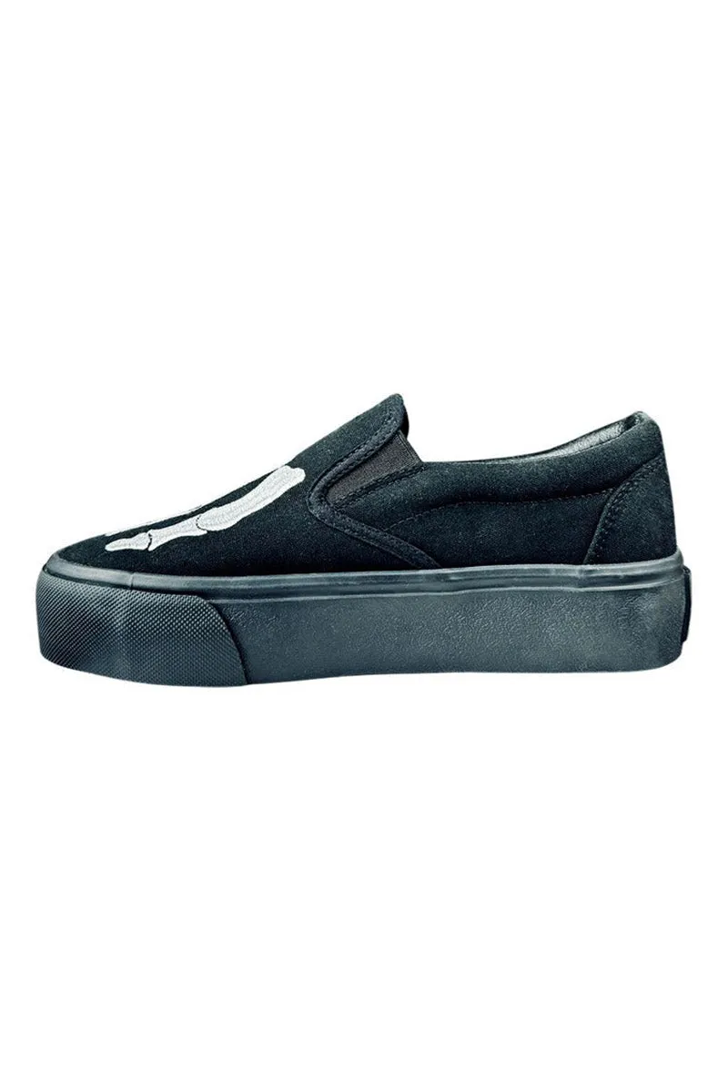 Chill Bones Slip-On Skate Shoes [Black/White]
