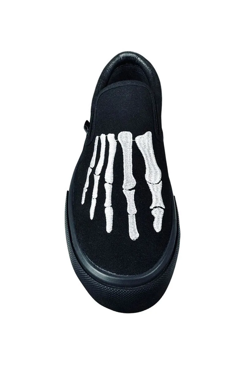 Chill Bones Slip-On Skate Shoes [Black/White]
