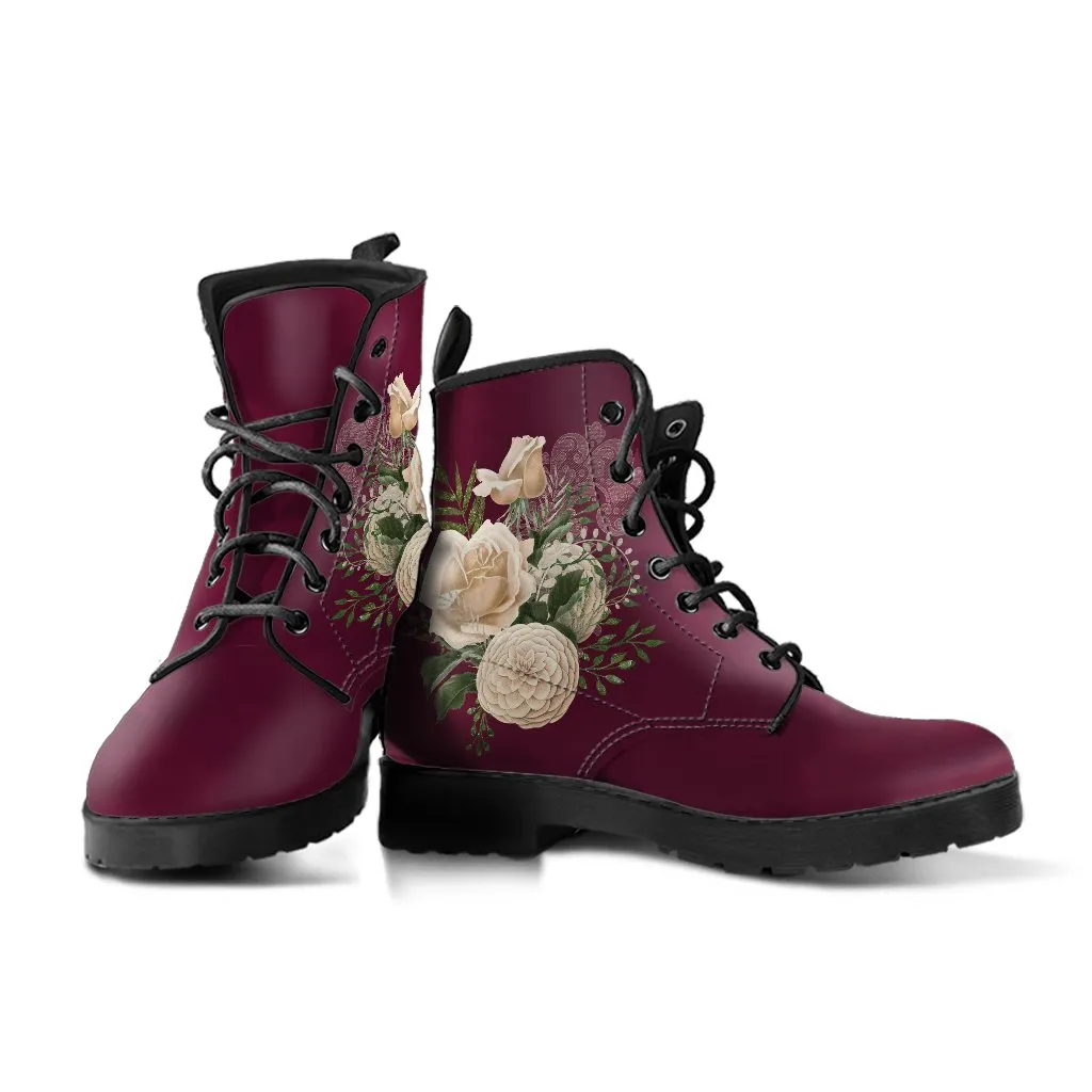 Combat Boots - Beautiful Flowers #25 | Custom Shoes, Women's Boots, Aesthetic Shoes, Boho Shoes, Vintage Style Shoes, Sorority Shoes