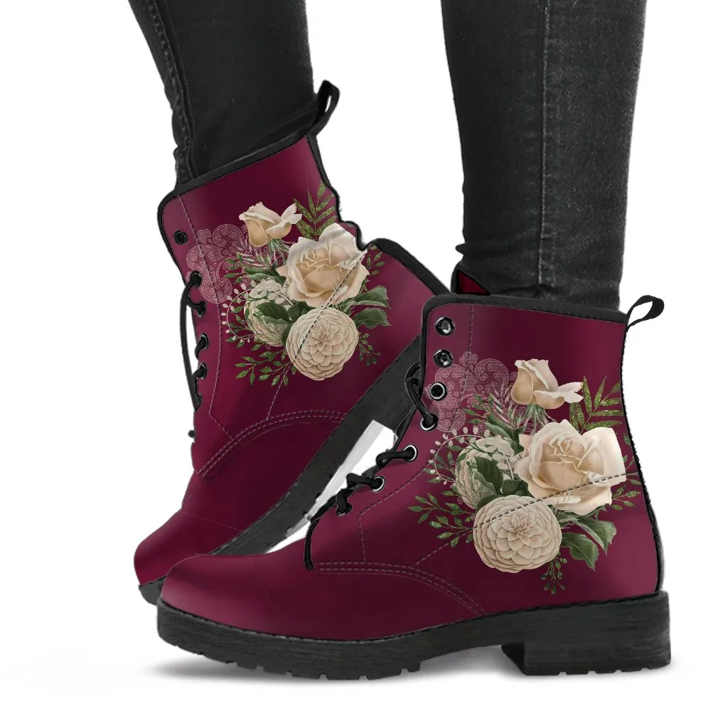 Combat Boots - Beautiful Flowers #25 | Custom Shoes, Women's Boots, Aesthetic Shoes, Boho Shoes, Vintage Style Shoes, Sorority Shoes