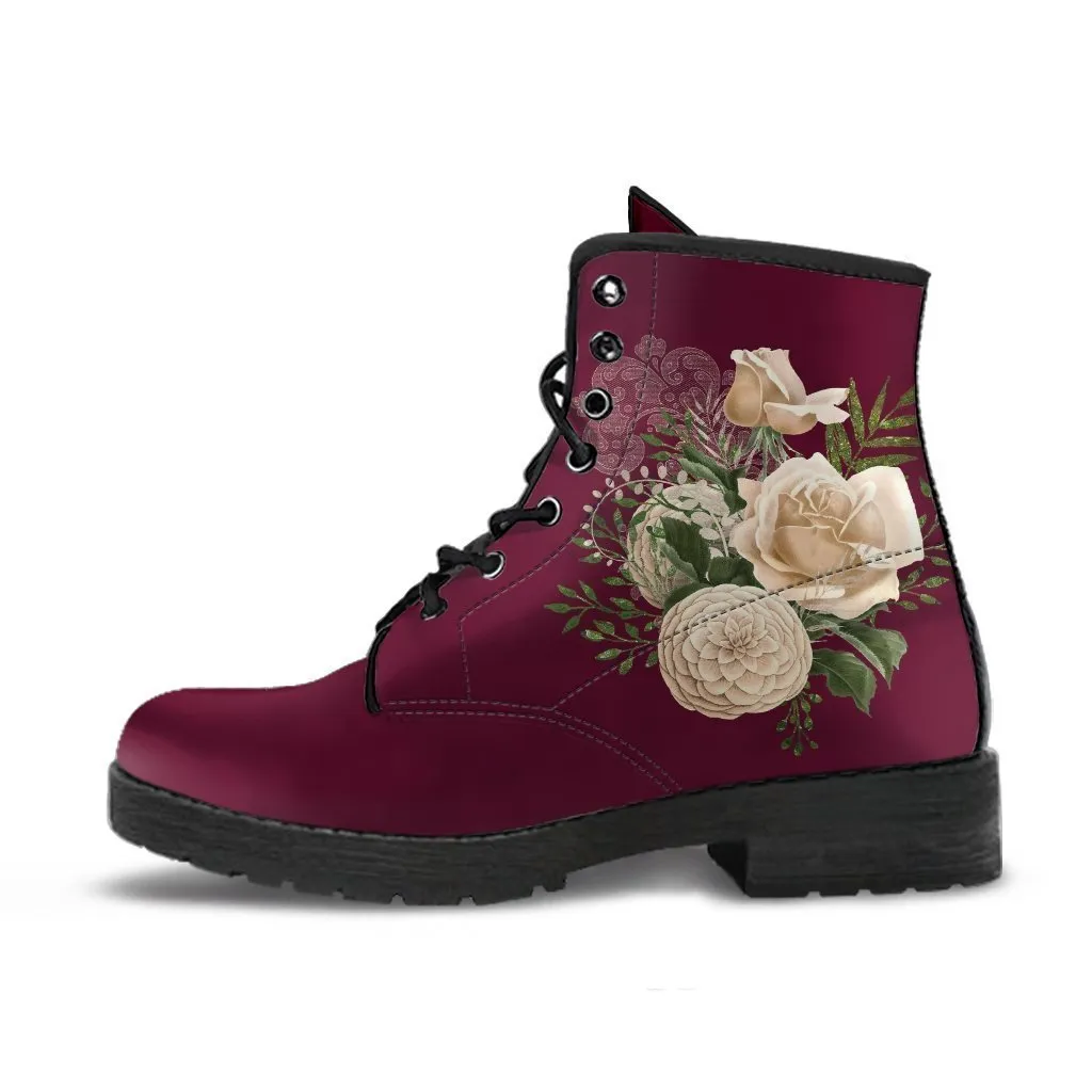 Combat Boots - Beautiful Flowers #25 | Custom Shoes, Women's Boots, Aesthetic Shoes, Boho Shoes, Vintage Style Shoes, Sorority Shoes