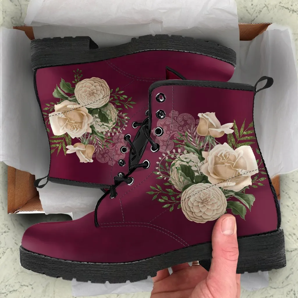 Combat Boots - Beautiful Flowers #25 | Custom Shoes, Women's Boots, Aesthetic Shoes, Boho Shoes, Vintage Style Shoes, Sorority Shoes