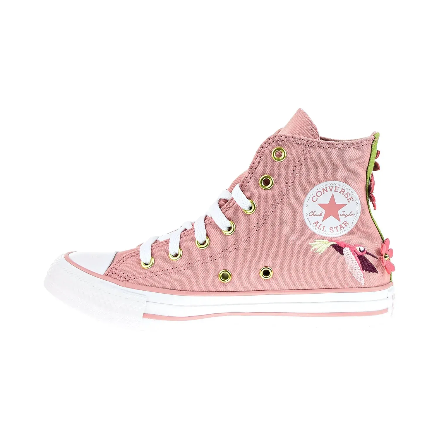 Converse Chuck Taylor All Star 'Blooms & Hummingbirds Hi Big Kids' Shoes Pink