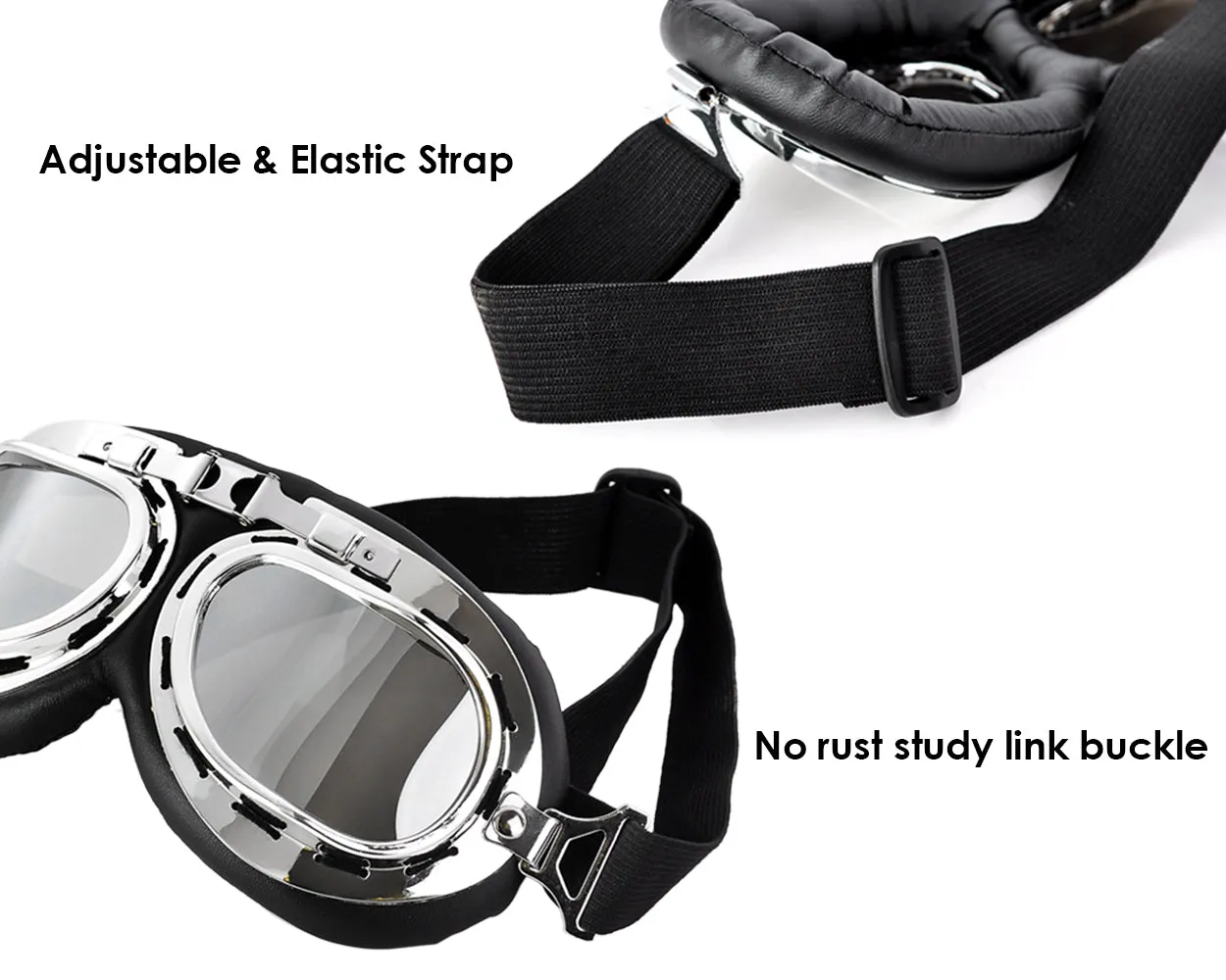 Cosplay Goggles Steampunk Motorcycle Goggles Costume Retro Pilot Style Goggles