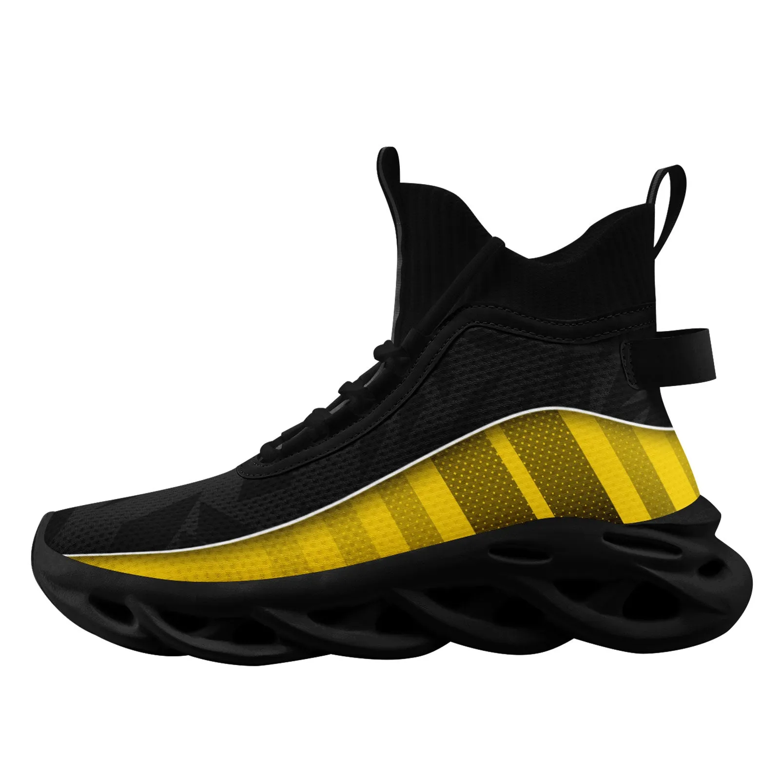 Custom Black Yellow Maxsoul Shoes Personalized Sneaker FN029A-D020158-7