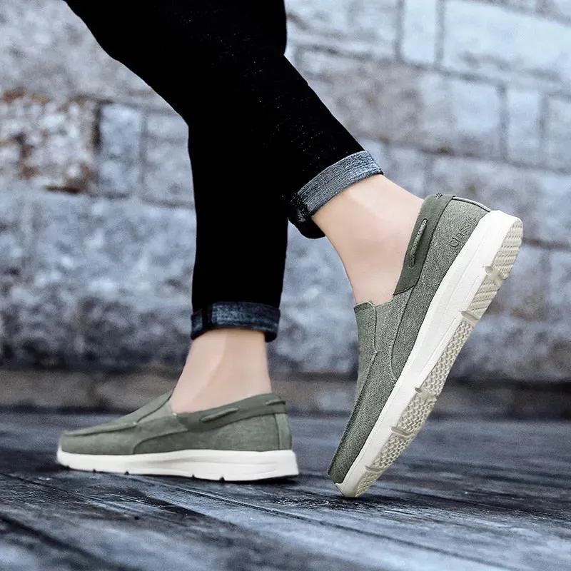 Cuzcare Men Orthopedic Loafers Breathable Canvas Shoes Lightweight Causal Comfortable Walking Shoes