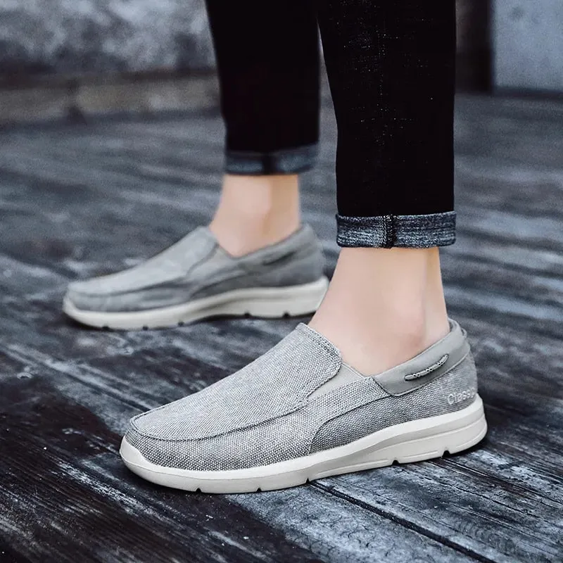 Cuzcare Men Orthopedic Loafers Breathable Canvas Shoes Lightweight Causal Comfortable Walking Shoes