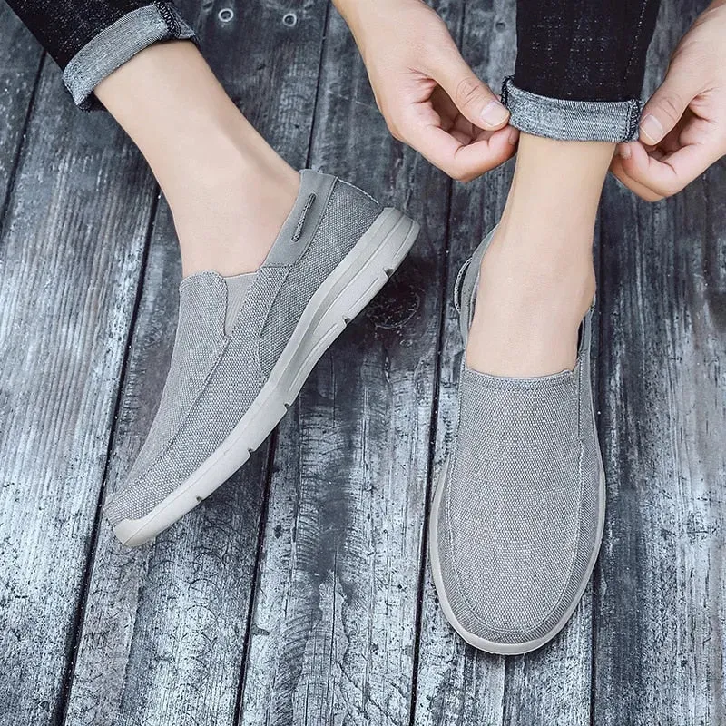 Cuzcare Men Orthopedic Loafers Breathable Canvas Shoes Lightweight Causal Comfortable Walking Shoes