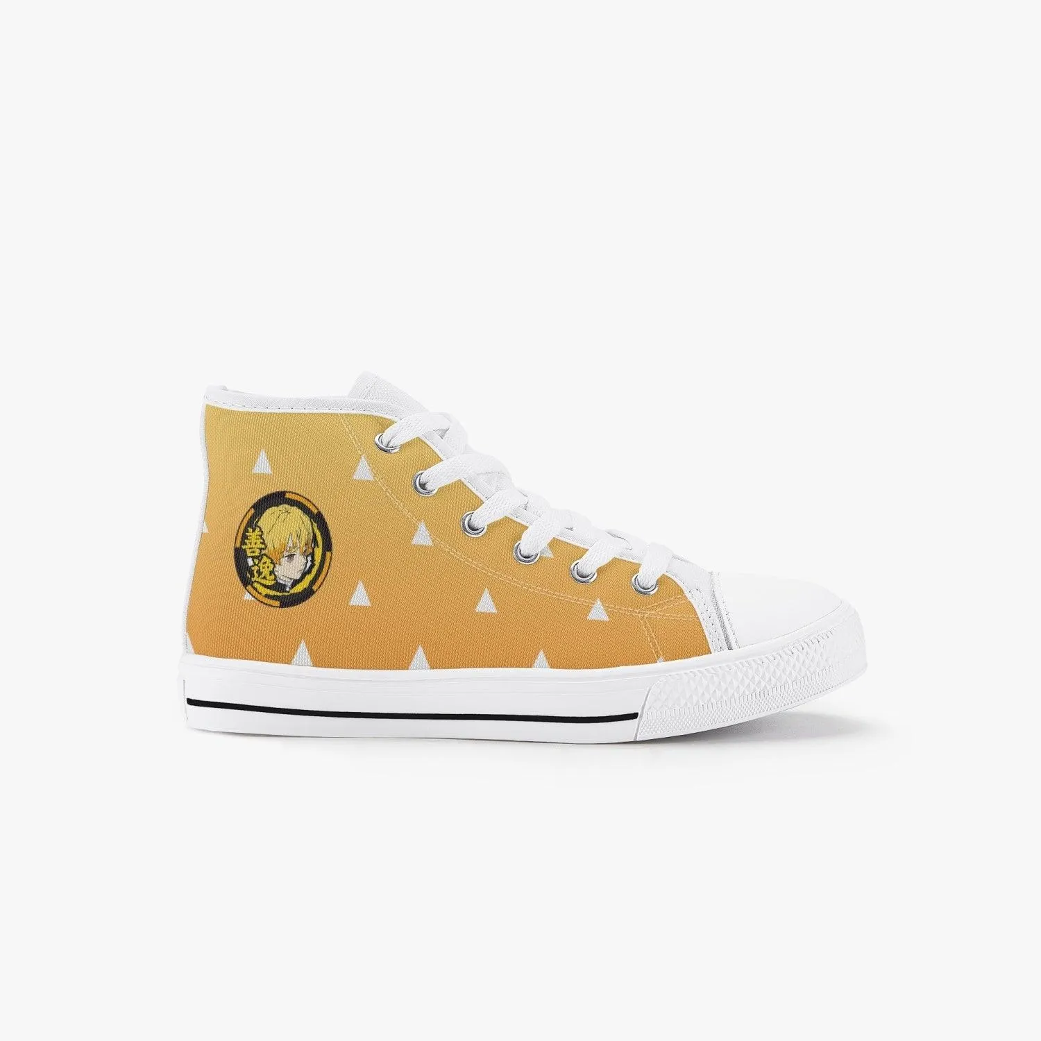 Demon Slayer Zenitsu Agatsuma Kid’s High-Top Canvas Anime Shoes