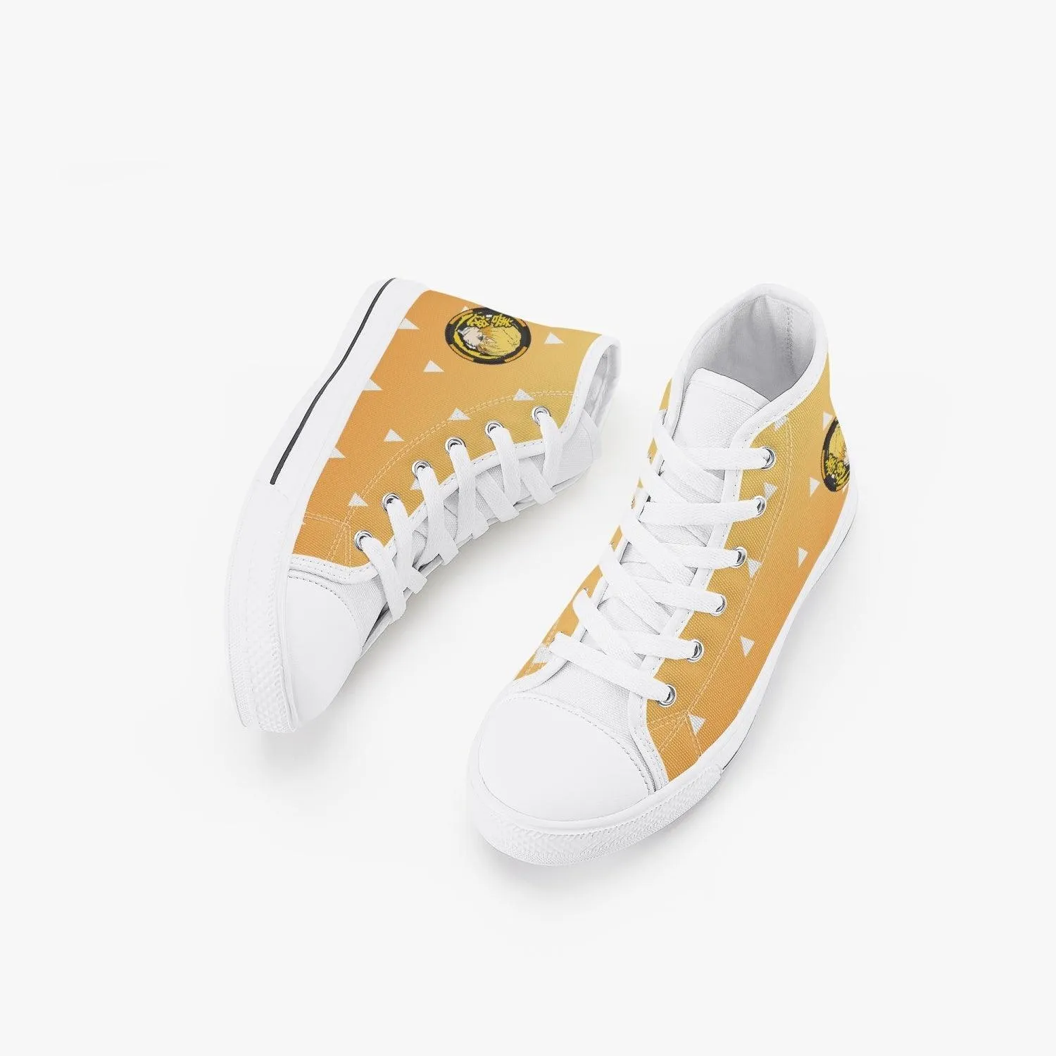 Demon Slayer Zenitsu Agatsuma Kid’s High-Top Canvas Anime Shoes