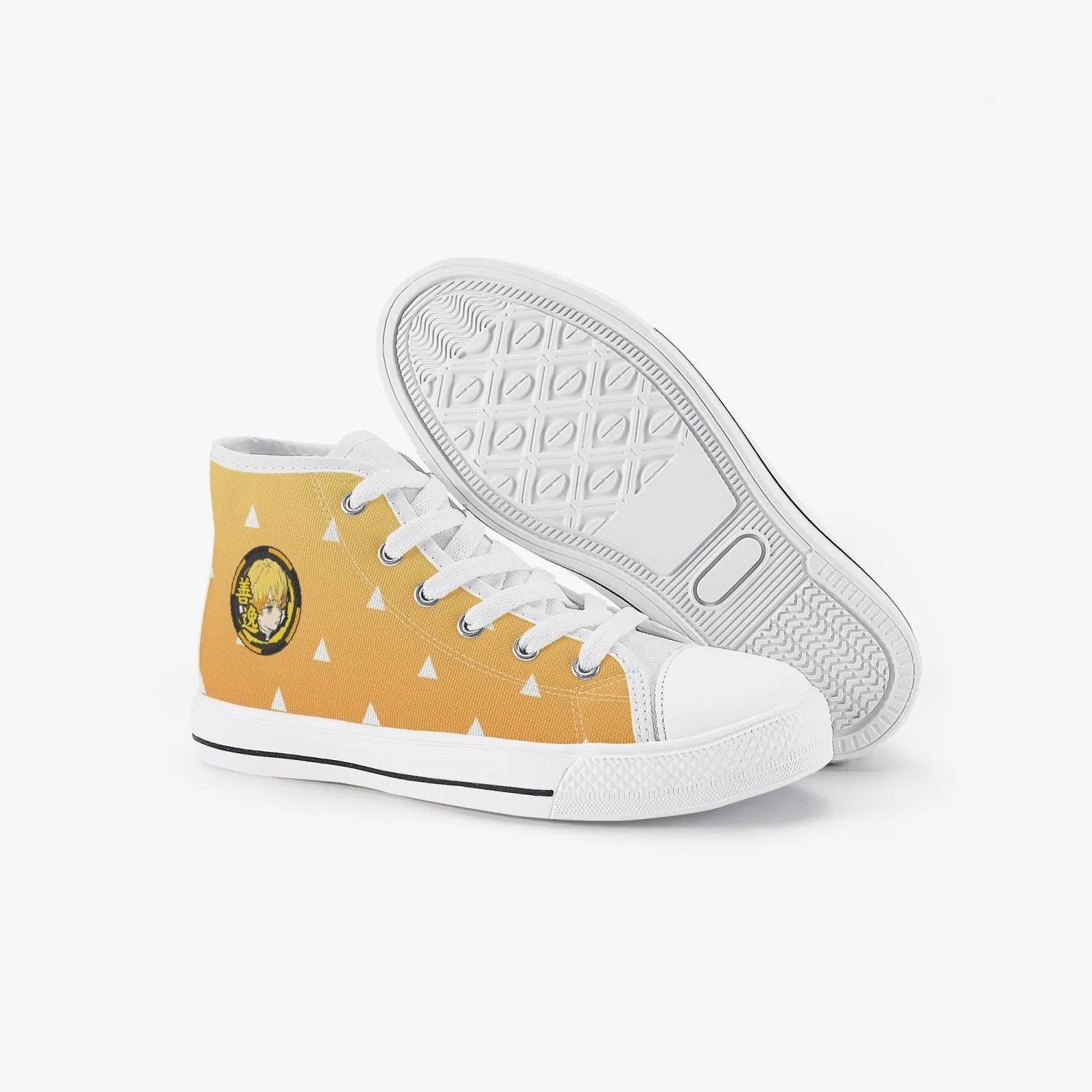 Demon Slayer Zenitsu Agatsuma Kid’s High-Top Canvas Anime Shoes