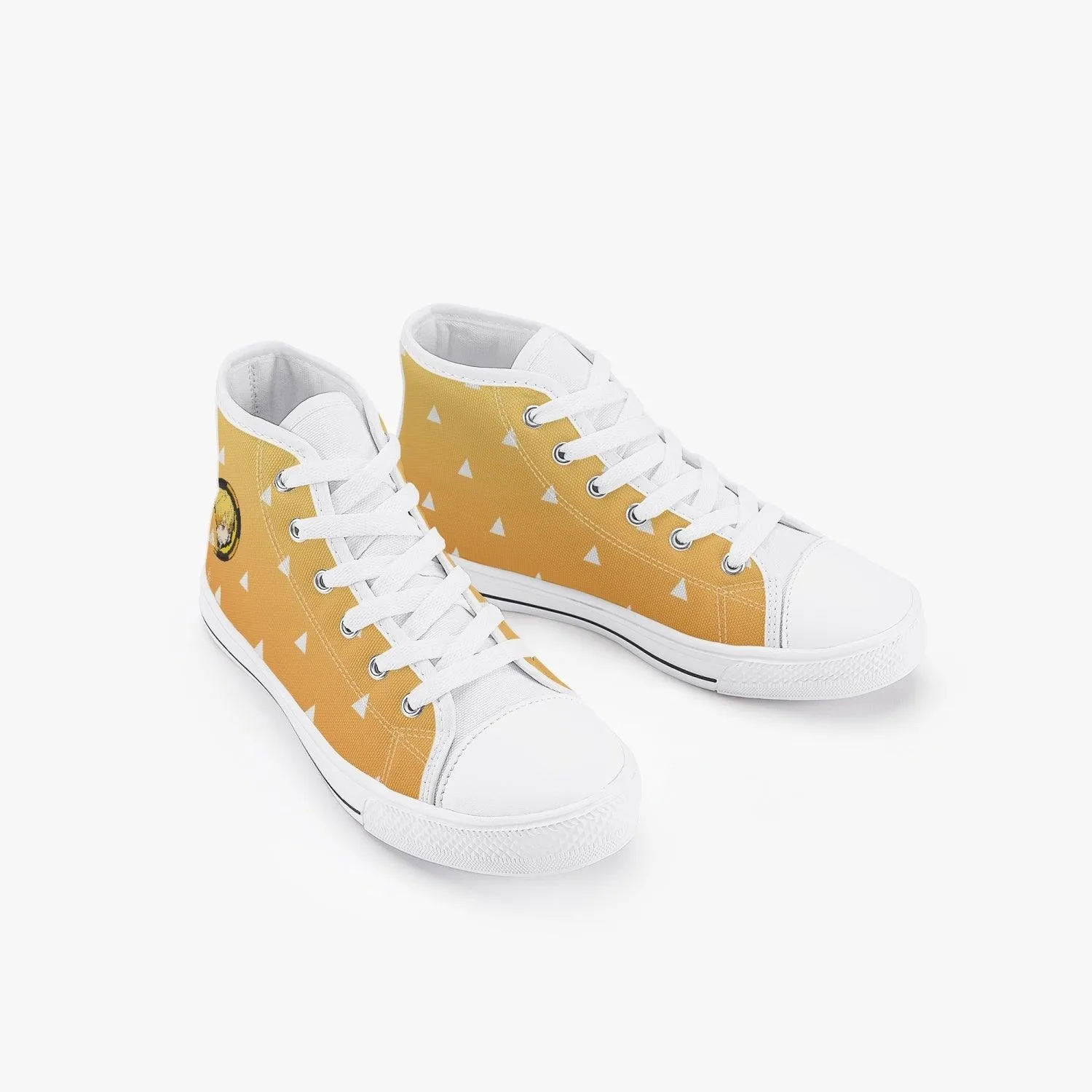 Demon Slayer Zenitsu Agatsuma Kid’s High-Top Canvas Anime Shoes