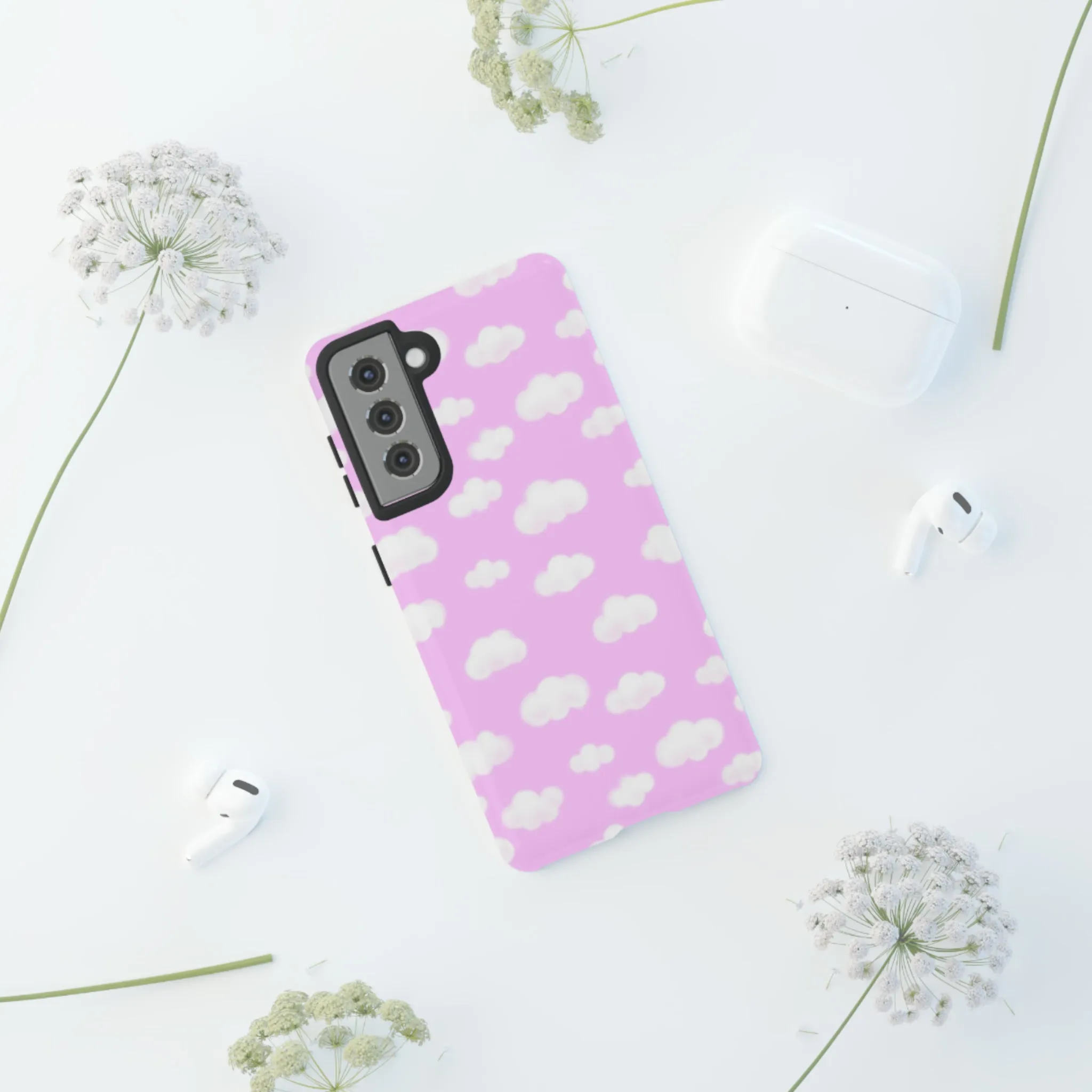 Dreamy Clouds Tough Phone Case (Taffy Pink)