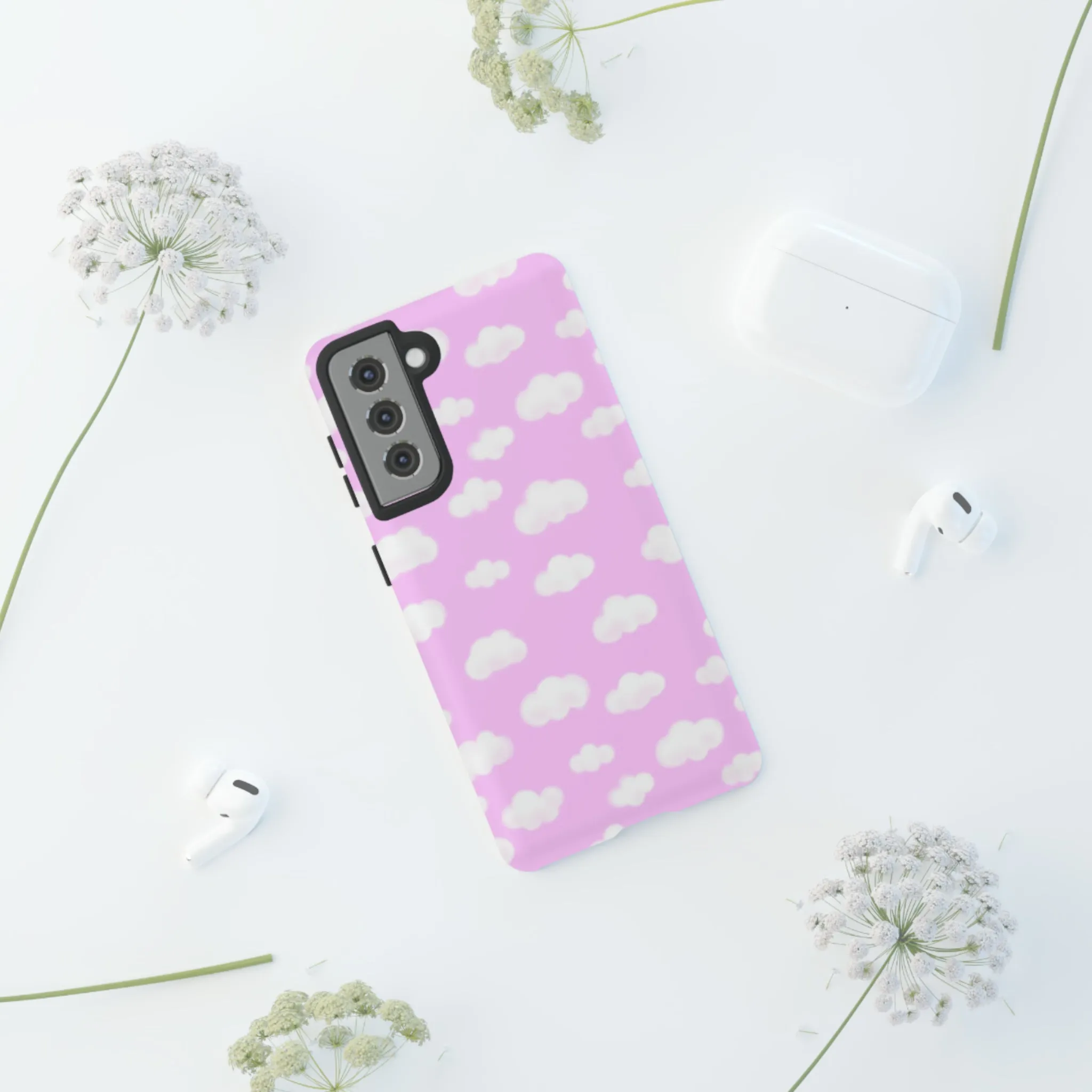 Dreamy Clouds Tough Phone Case (Taffy Pink)